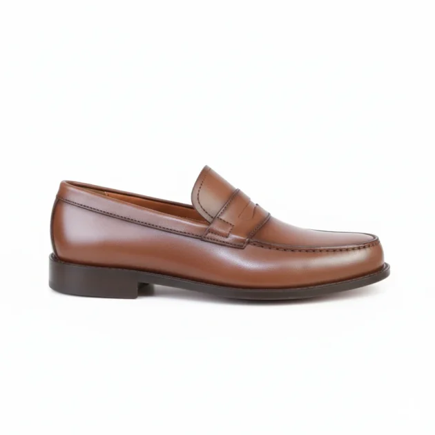 Mocassin en cuir Noir & Marron